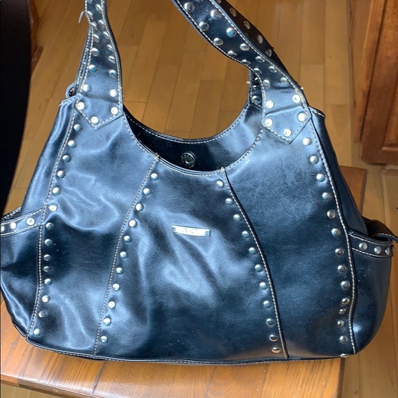 La Philippe Faux Leather Black satchel handbag - Picture 8 of 8